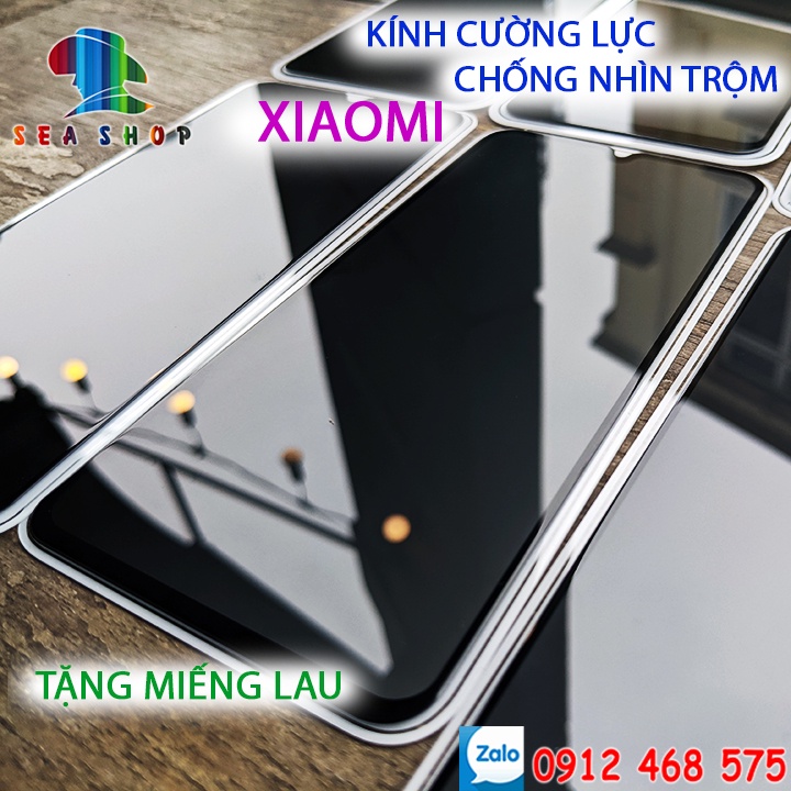 Kính chống nhìn trộm Xiaomi các đời Mi9, Redmi9, CC9,Note7 Pro, K20 Pro, Redmi 9T, Mi 9T, Mi8 Lite - Kính full màn 9D