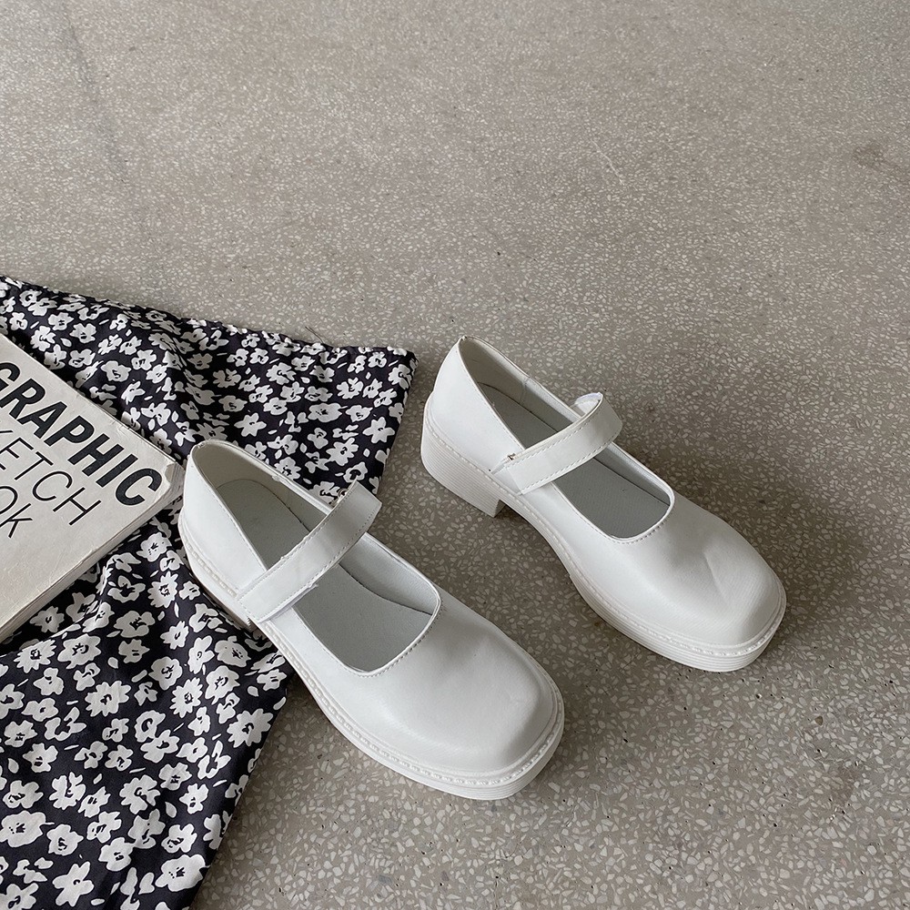 Giày oxford nữ giayBOM quai dán đế cao 4 cm B1183