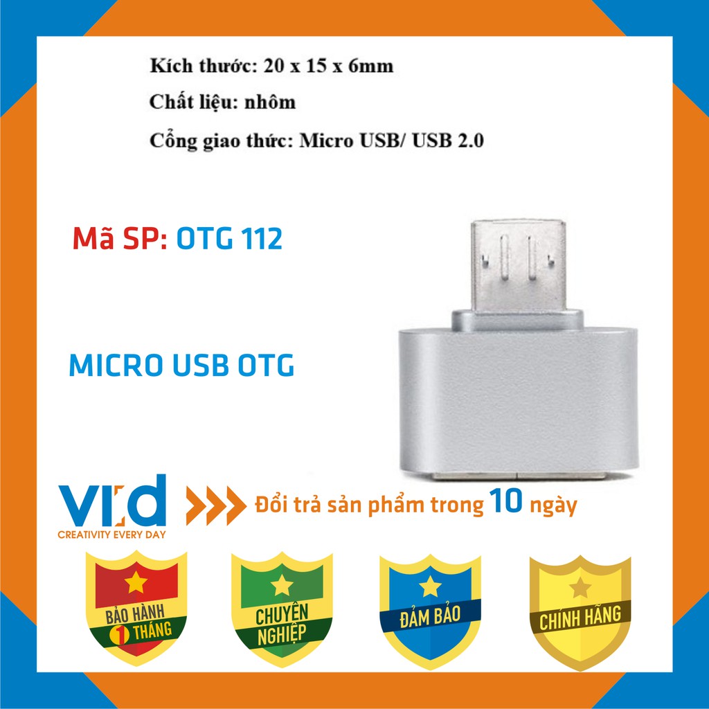 Đầu Chuyển Đổi Micro USB To USB 3.0 (MICRO OTG) nhôm, nhựa - Bảo hành 1 tháng!!!