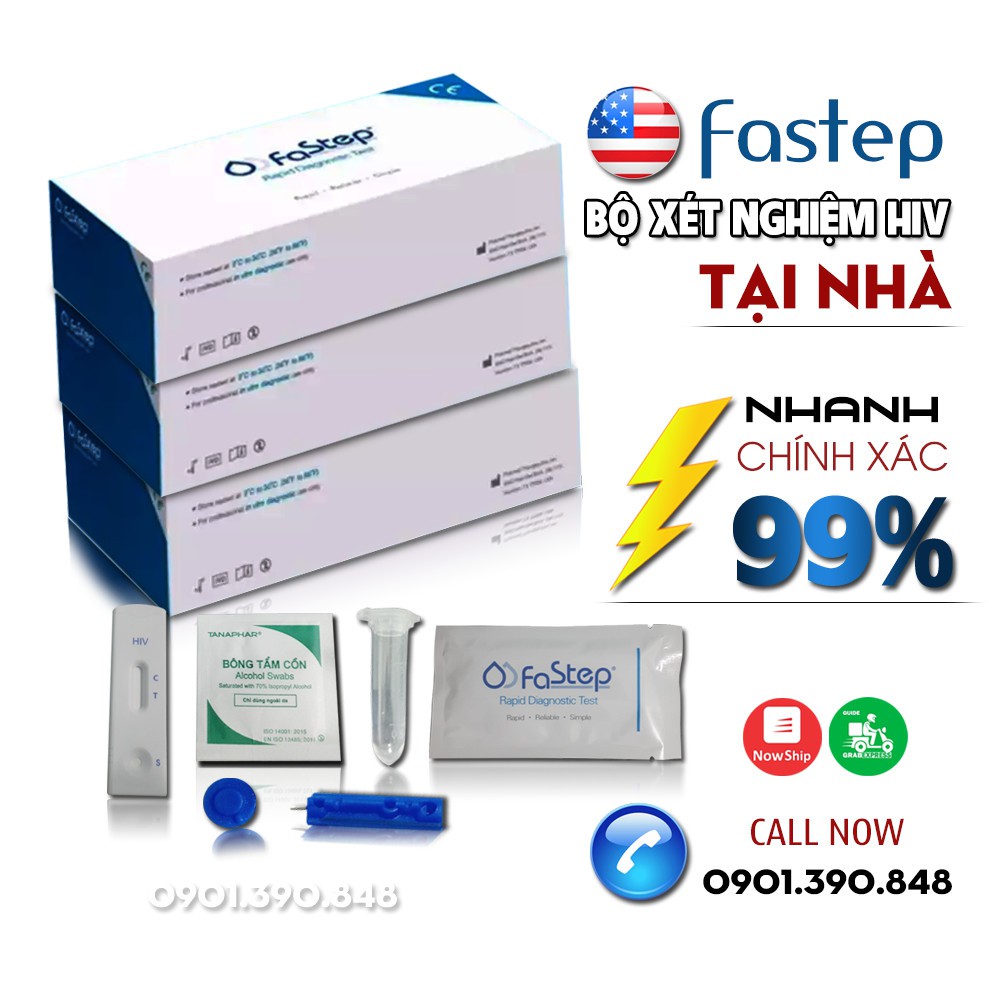 Combo 2 Que thử nhanh HIV tại nhà Fastep USA kết quả chính xác đến 99,9%