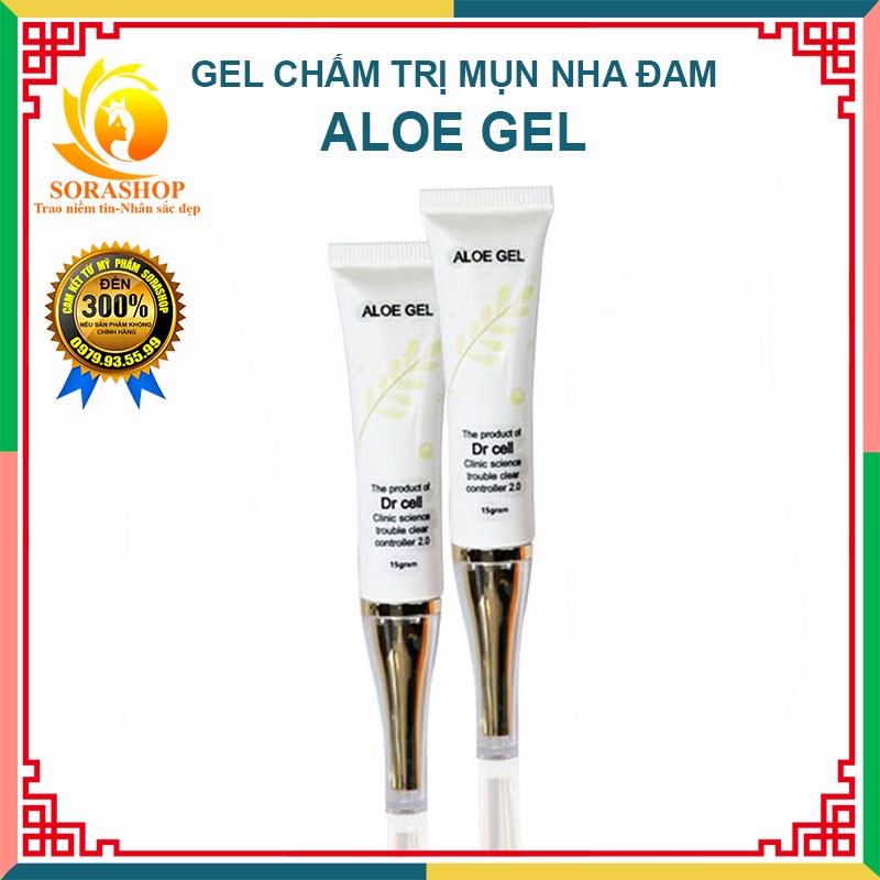 Gel Mụn Nha Đam Dr Cell, Giảm Sưng Viêm, Giúp Khô Đầu Mụn Nhanh Chóng, Chống Lây Lan Mun 15gr