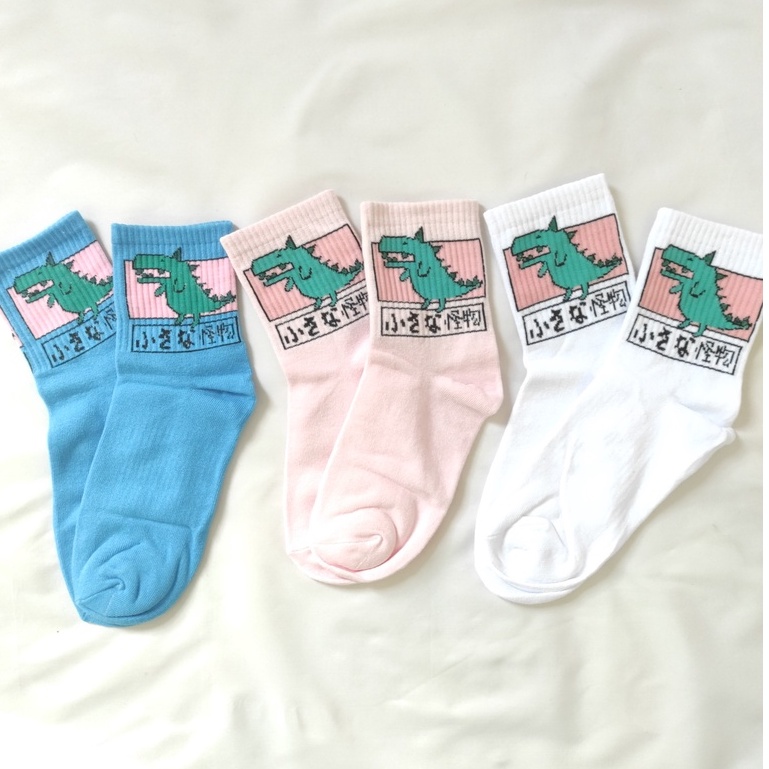 Vớ cao cổ khủng long, tất cổ cao unisex hoạt hình dễ thương NEKO