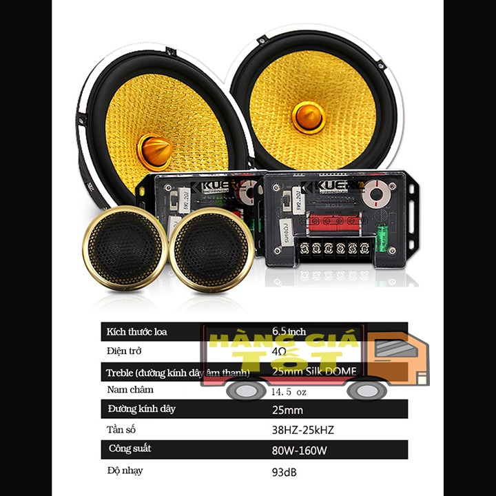 Bộ Loa Đầy Đủ Cho Xe Ô Tô 6,5 Inch K-T688