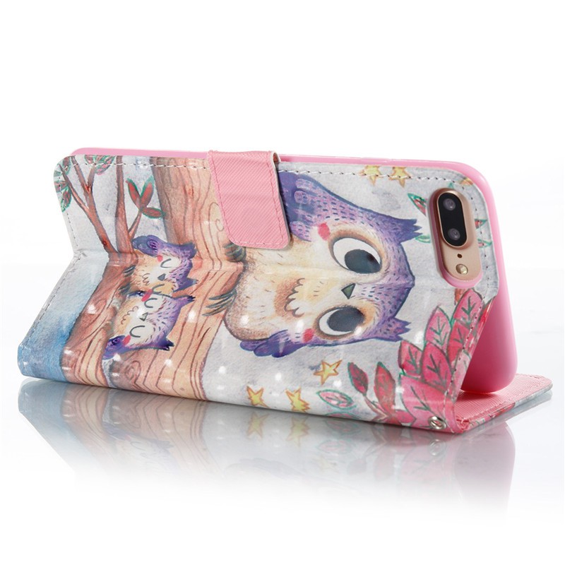 Ốp lưng thiết kế dạng gấp in hình cú mèo dễ thương cho iPhone 7 Plus 8 Plus 6 Plus 7/8/6/6S 5/5S | BigBuy360 - bigbuy360.vn