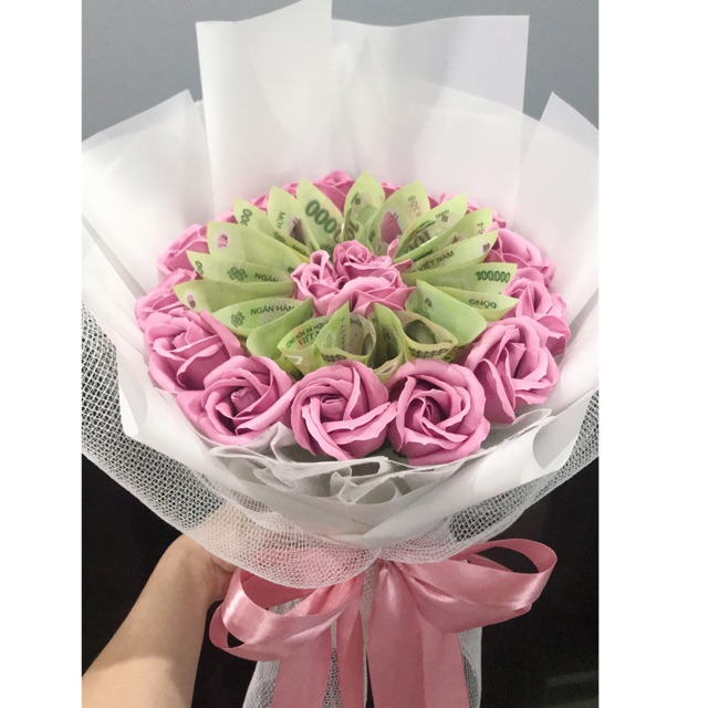 Bó hoa kết bằng tiền