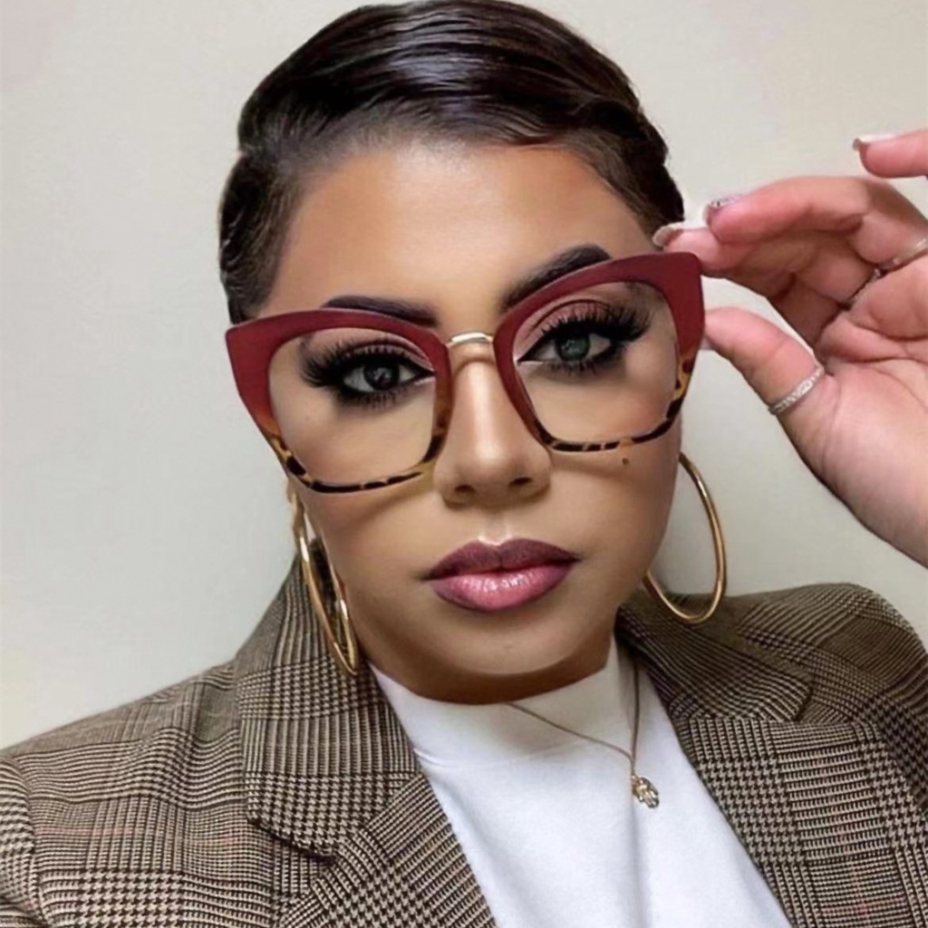 Mắt Kính Gọng Kim Loại Chống Tia Bức Xạ Phong Cách Retro Hàn Quốc Thời Trang