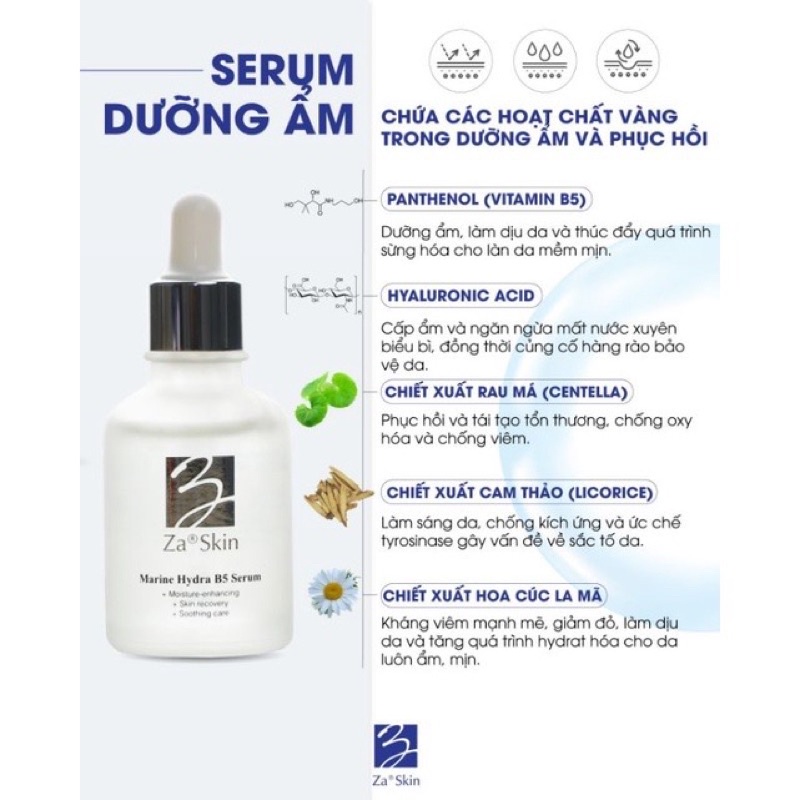 Serum cấp ẩm phục hồi da Zaskin Marine Hydra B5 30ml