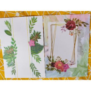 Giấy hoa trang trí luyện chữ khổ A5 set 10 tờ