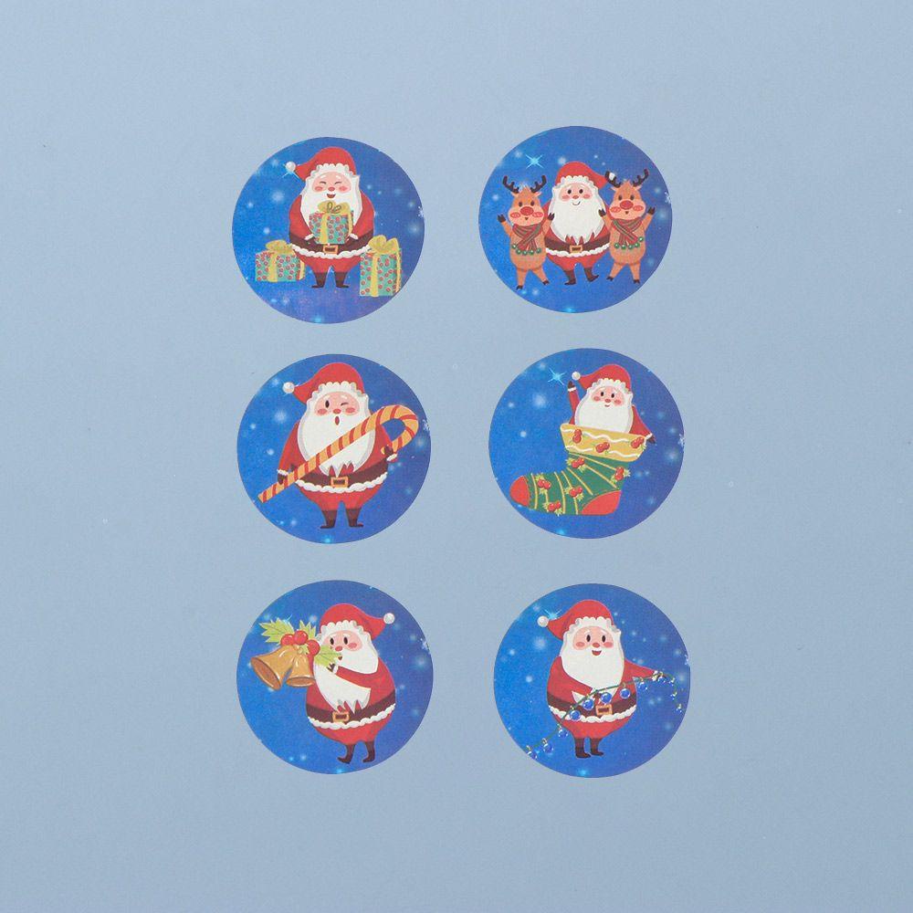 Cuộn 500 Nhãn Dán Trang Trí Hộp Bánh Họa Tiết Giáng Sinh