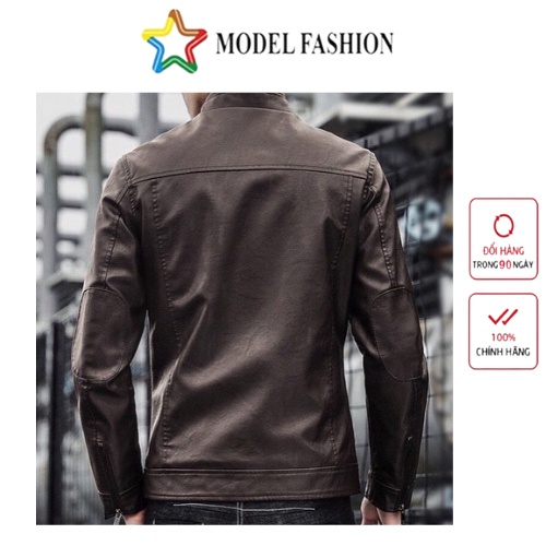 Áo Khoác Da Nam Lót Dù Khóa Túi Kéo Cao Cấp Model Fashion