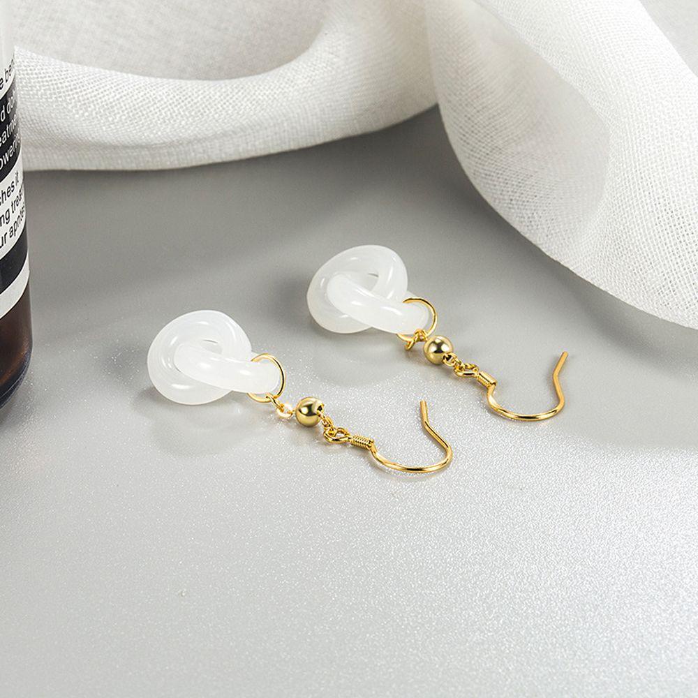 Bông Tai Dáng Dài Hình Tròn Phong Cách Cổ Điển Thời Trang Xinh Xắn Cho Nữ