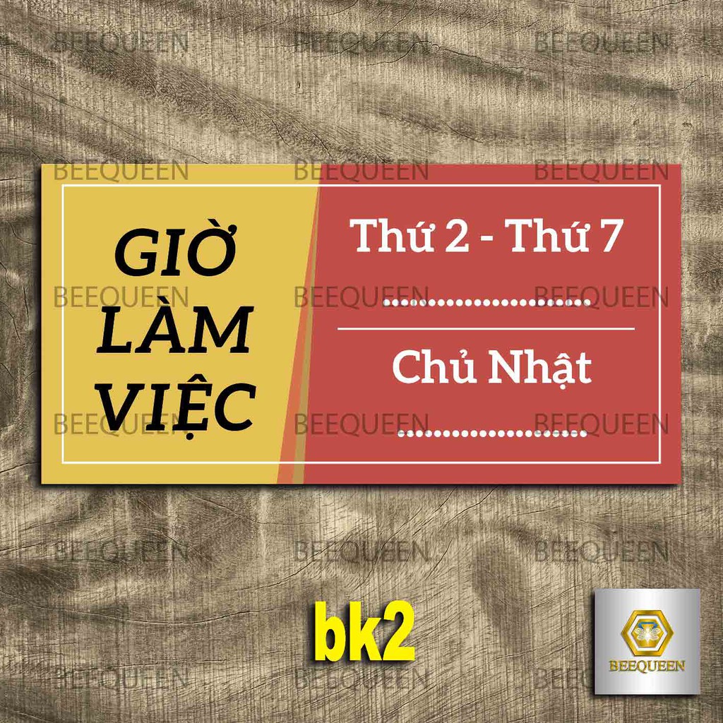 Bảng Giờ Làm Việc Chất Liệu Formex 5mm - làm theo yêu cầu | BK2