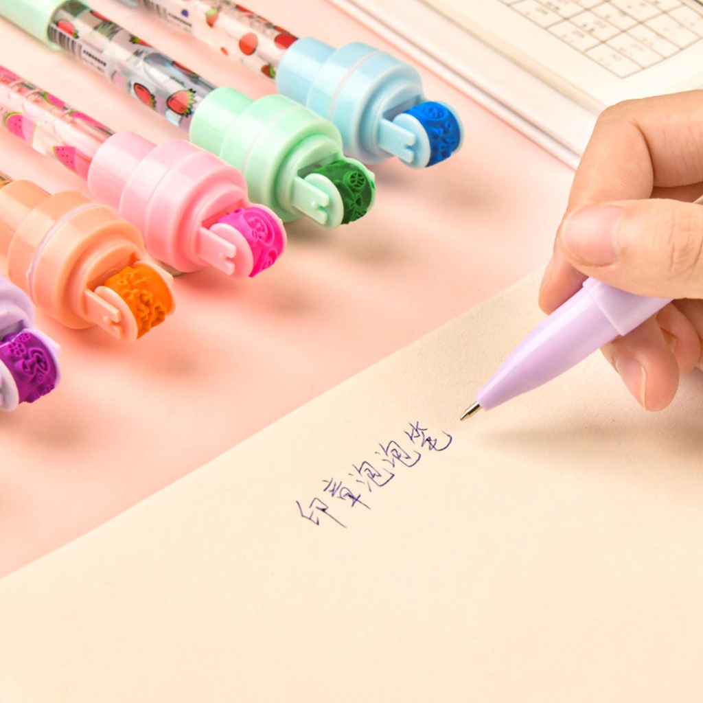 Bút Bi 5 Trong 1 Đa Năng Có Đèn Dễ Thương Cho Bé