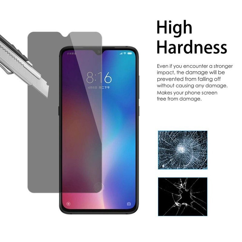 Kính cường lực chống nhìn trộm dành cho điện thoại xiaomi 9 note3 6 6x 8 8se 5x/a1play/9se mix2 mix3 redmi note 7 pro 4 5plus glass