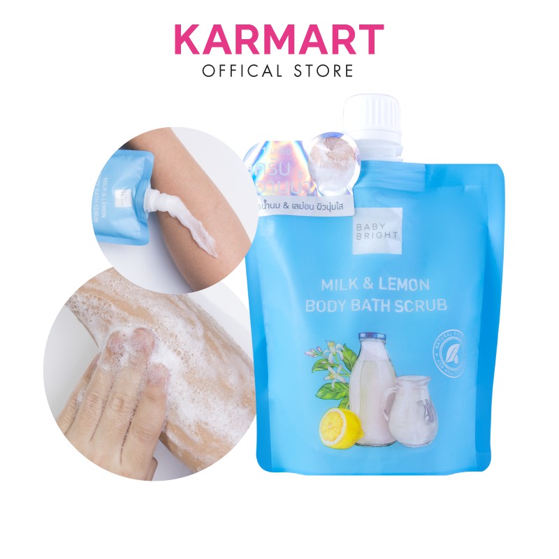 Muối Tẩy Da Chết Toàn Thân Sữa Bò Và Chanh Baby Bright Milk And Lemon Body Bath Scrub 250g | BigBuy360 - bigbuy360.vn