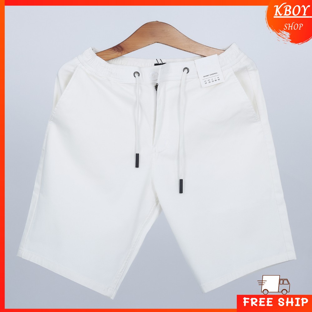 Quần Short Lưng Thun Nam Kboy Shop Kaki Lưng Thun Ống Rộng Ngắn co giãn big size đi biển, mặc nhà - Q07