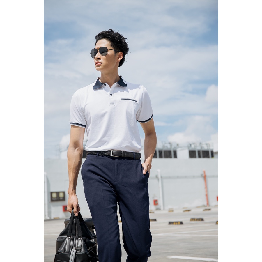 Áo polo nam F2 Fashion &amp; Freedom - TC385 TX màu trắng