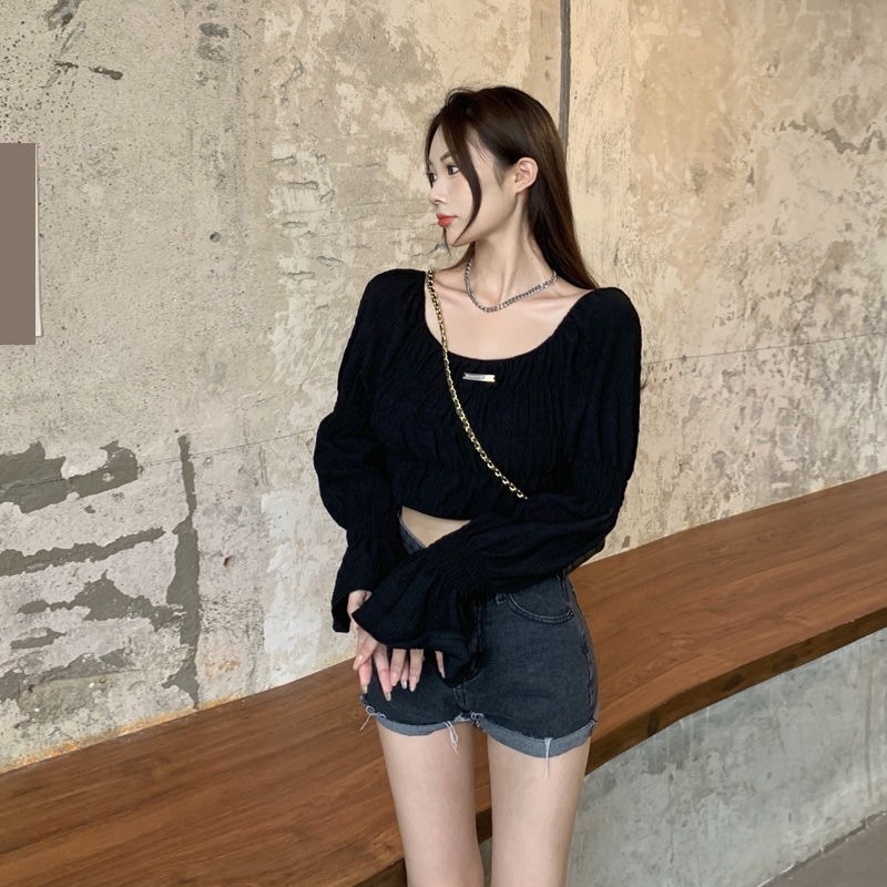 Áo sơ mi tay phồng trễ vai thời trang dành cho nữ