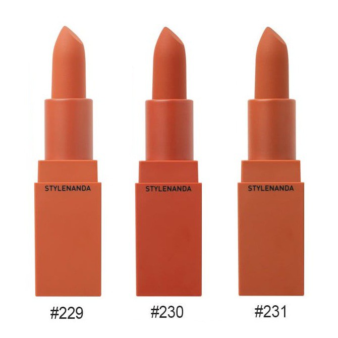Son Thỏi 3CE Matte Lip Color - Tone màu cam đất 229+ 230+ 231