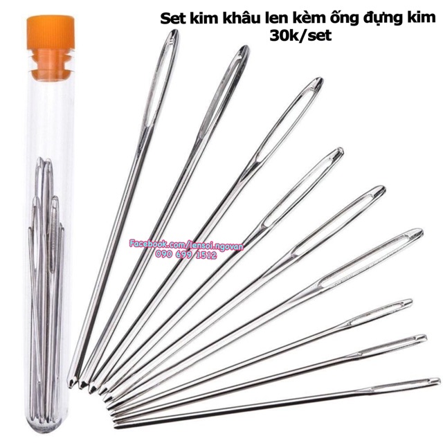 Set 9 kim khâu len kèm ống đựng kim