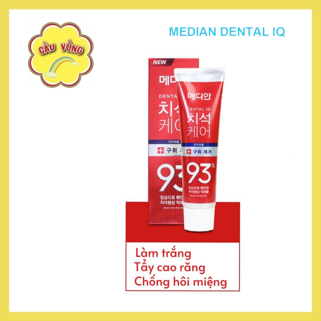 Kem Đánh Răng Hàn Quốc Trắng Răng MEDIAN DENTAL IQ 93% 120g Tẩy Vôi Răng Chuyên Nghiệp