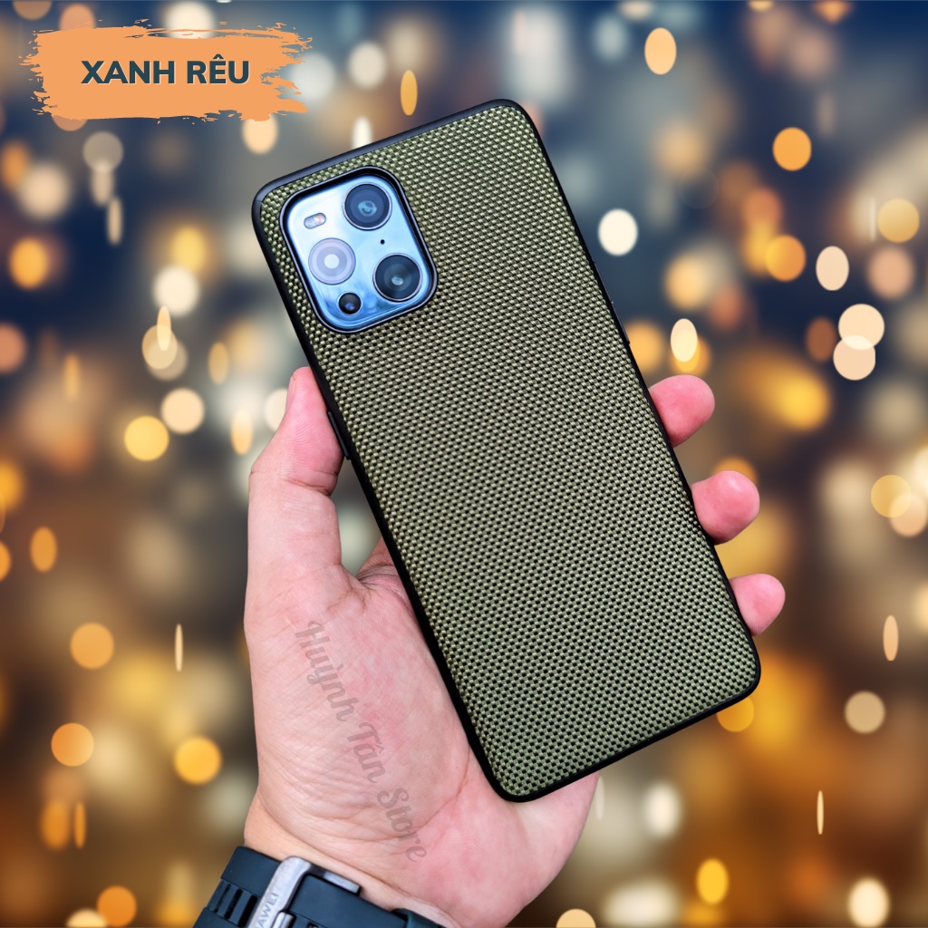 Ốp lưng oppo find x3 x3 pro x5 pro vân VẢI NYLON nhiều màu chống bám vân tay bảo vệ camera phụ kiện huỳnh tân store