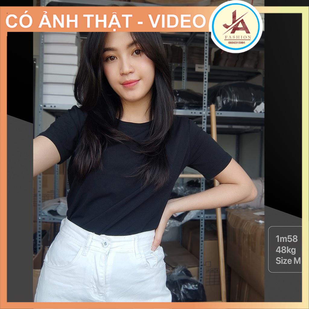 Áo thun nữ hè ngắn tay TSIMPLE  chất Cotton Mềm Mát, Màu Trơn, Co Giãn, áo phông Form Ôm Nhẹ  free size dưới 55kg JASHOP