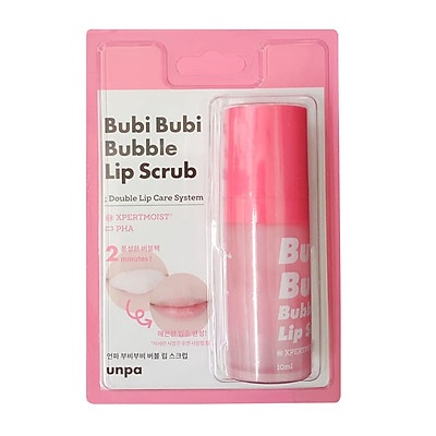 Gel tẩy tế bào chết sủi bọt cho môi Unpa Bubi Bubi Bubble Lip Scrub 10ml - ninishop