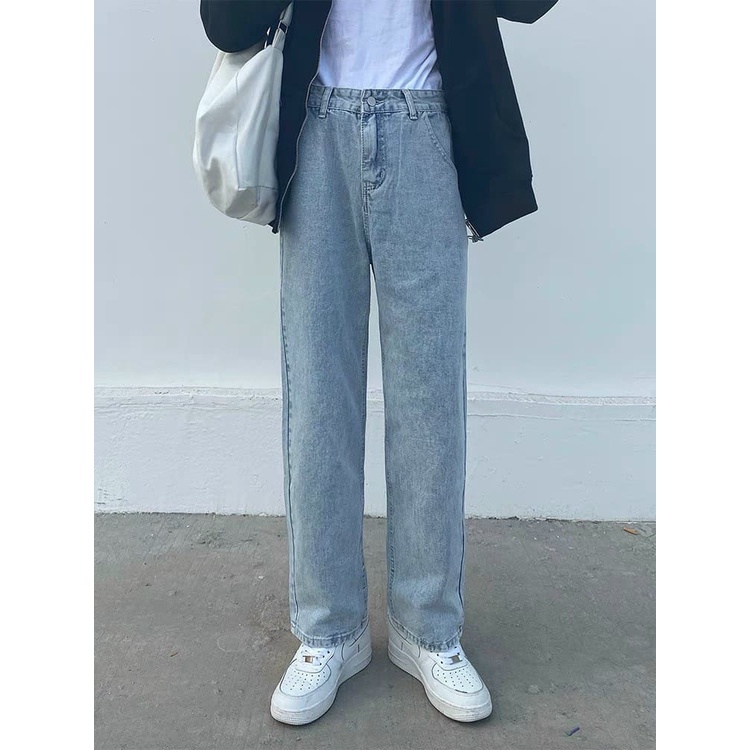 Quần jean baggy nam nữ, Quan jeans unisex, Quần bò ống rộng, Top xu hướng 2021(ống rộng xám xanh)