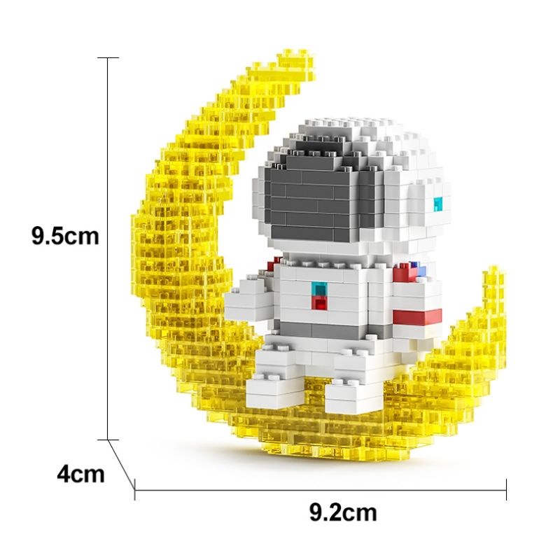 Bộ set lego phi hành gia kèm đèn led ôm tim ôm hoa có thể dùng như đèn ngủ tặng quà đồ chơi xếp hình
