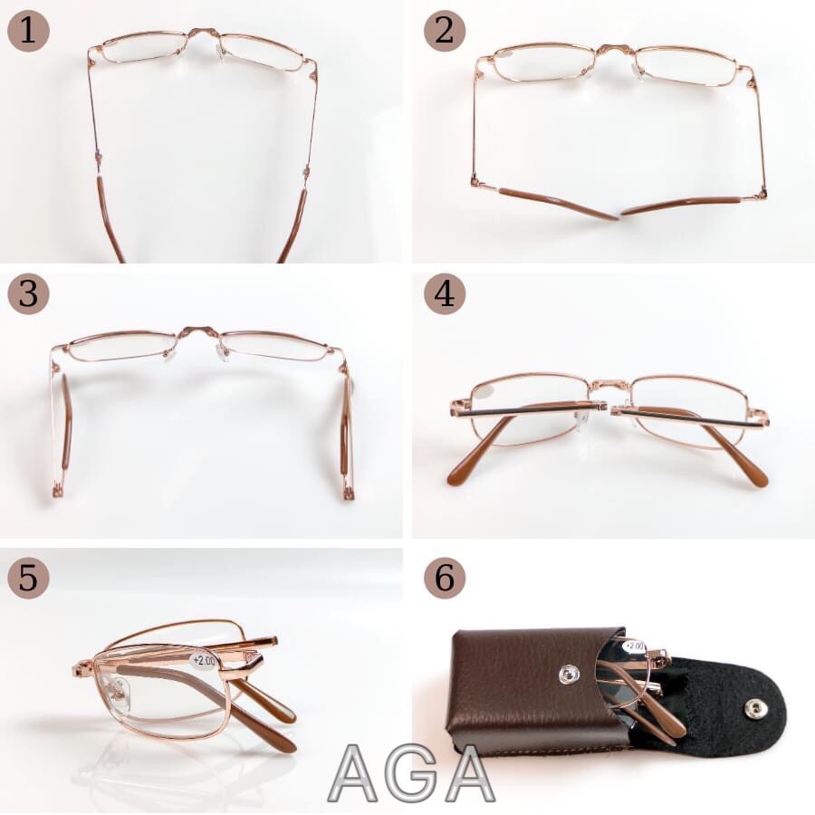 Kính Lão Đọc Sách Gọng Gập Cho Nam Nữ, Tặng Kèm Bao Da Và Khăn Lau Kính