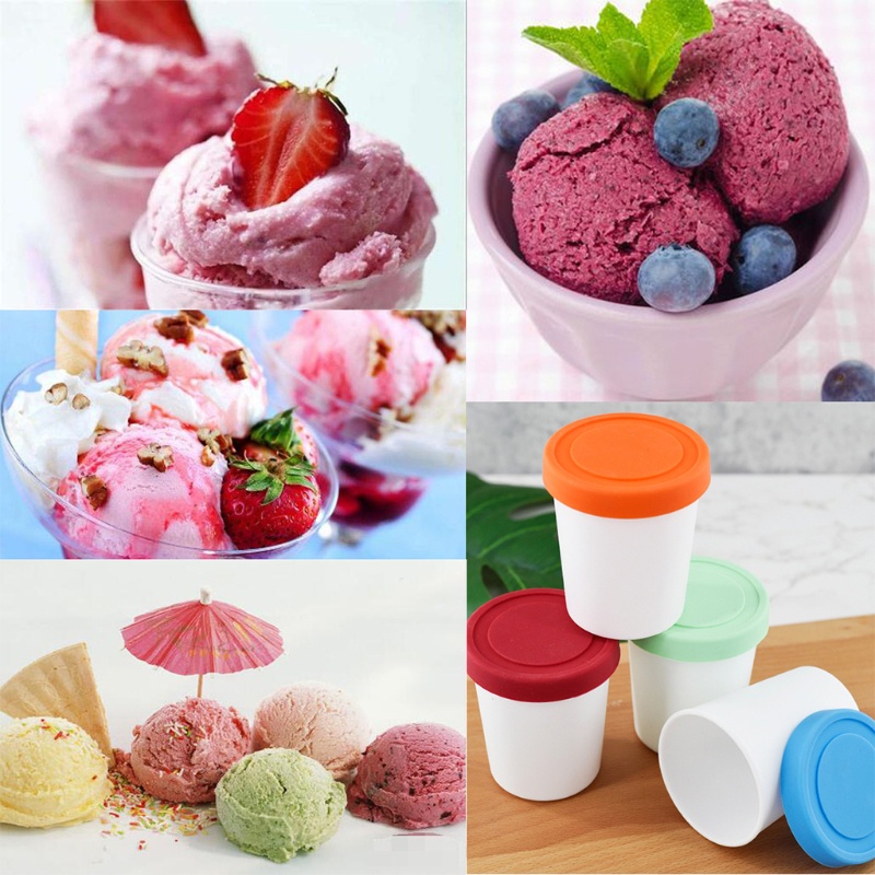 Hộp Đựng Kem Làm Lạnh Bằng Silicone Với Nắp Đậy Hoàn Hảo Và Thoải Mái
