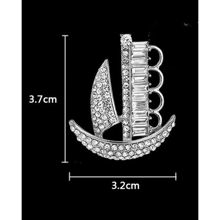 Ghim Cài Áo Hình Thuyền Buồm Đính Đá Thời Trang Nhật Hàn Cho Nam Nữ
