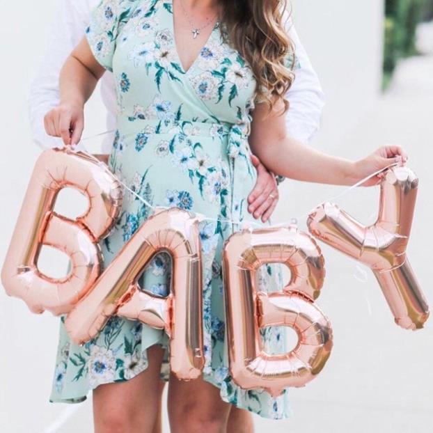Bóng Chữ Cái Tông Màu Hồng Rose Gold Size 40CM Loại 1 Trang Trí Sinh Nhật Phòng Cưới - Kemshop K69