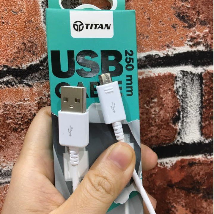 Cáp Sạc Siêu Nhanh Siêu Ngắn  ( 25CM ) Cho OPPO,VIVO,SAMSUNG...Cổng micro usb - TITAN