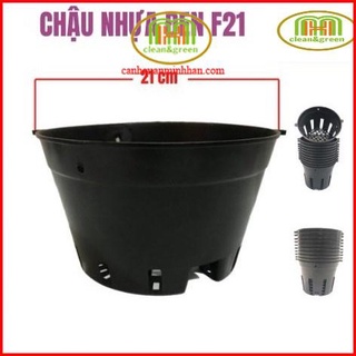 Combo 10 cái chậu nhựa đen trồng lan phi 21