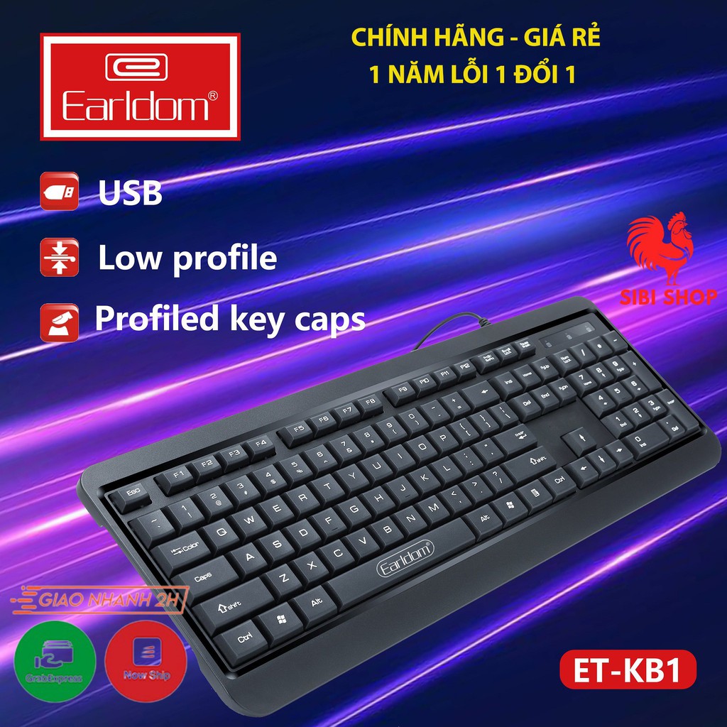 Bàn Phím Máy Tính Cơ Có Dây Chính Hãng Earldom ET-KB1 Gõ Cực Êm Siêu Bền