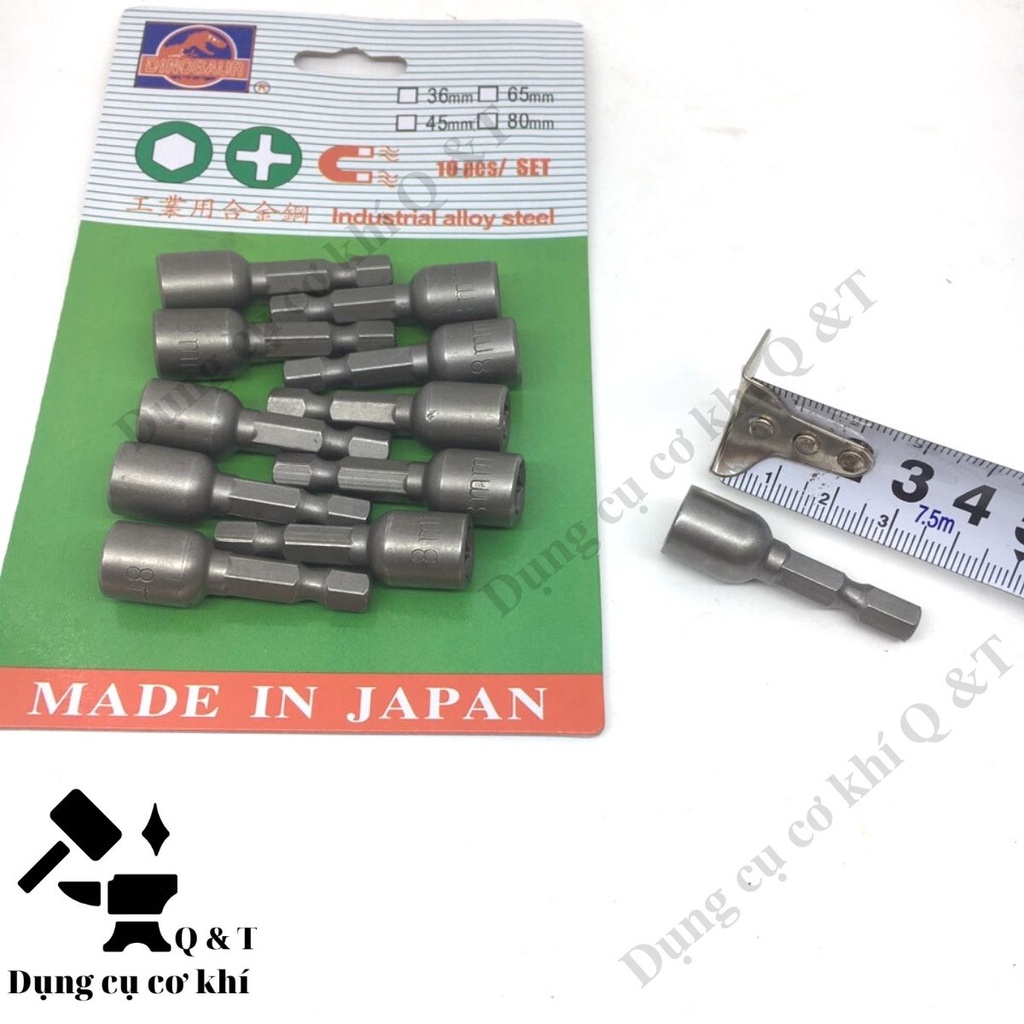 Đầu siết bulong , Đầu bắn tôn 8mm 10mm chuôi lục giác