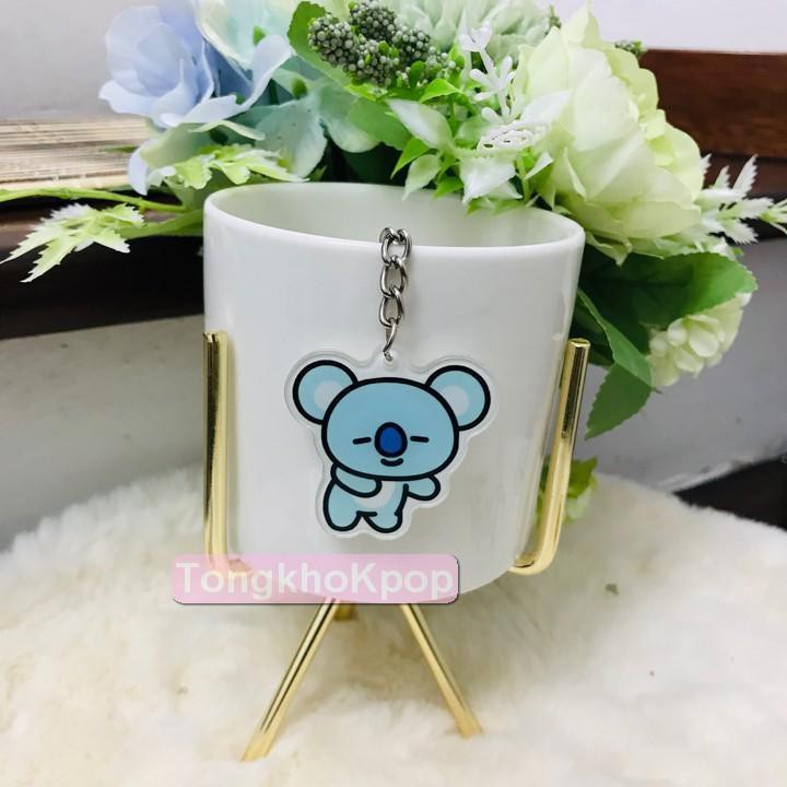 Móc khóa BTS BT Tata Cooky Chimmy mica đồ treo trang trí quà tặng xinh xắn dễ thương