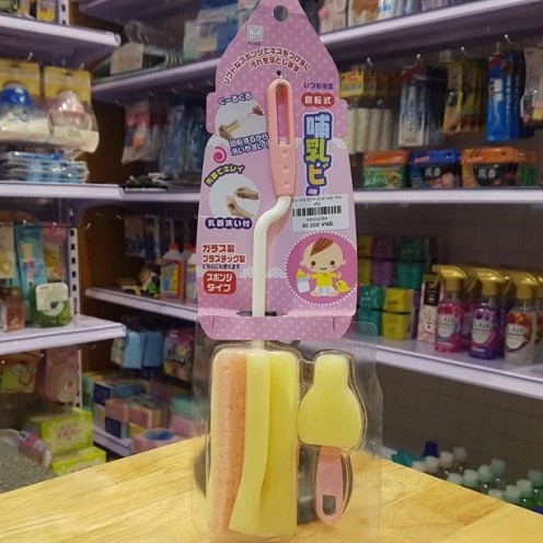 Cọ rửa bình sữa loại mút xốp nội địa Nhật Bản