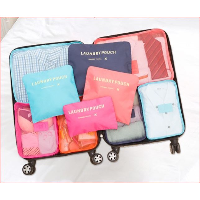 Bộ 6 túi đựng hành lý chống thấm nước - Bộ 6 túi đựng hành lý du lịch tiện dụng