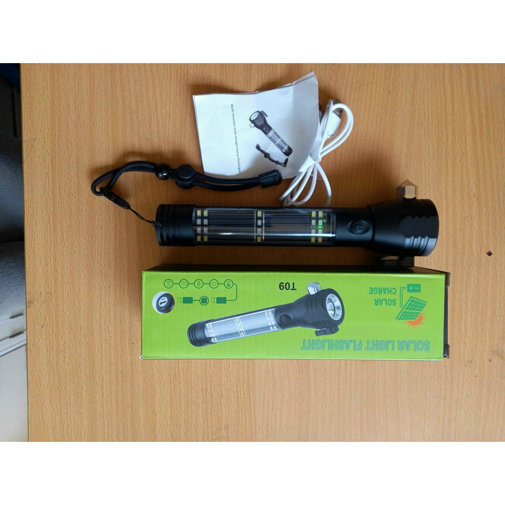 Đèn pin siêu sáng 11 chức năng Solar Power Flashlight