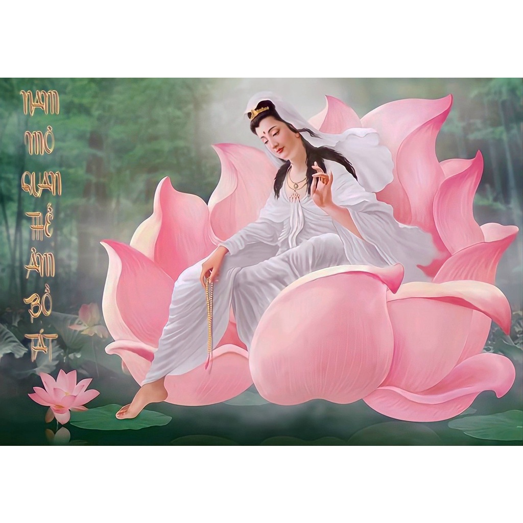 Tranh đính đá phật quan âm bồ tát cực đẹp