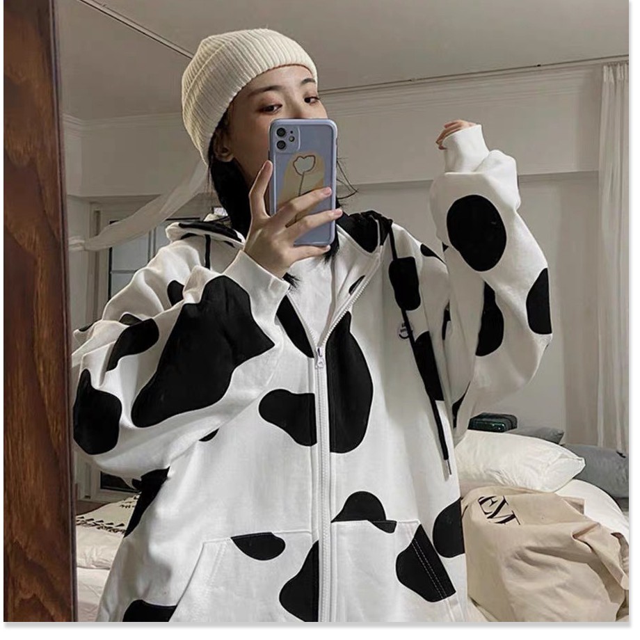 ÁO KHOÁC NỈ DÂY KÉO BÒ LOANG SIÊU CUTE HỘT ME CHO CẢ NAM VÀ NỮ ĐỀU MẶC ĐƯỢC