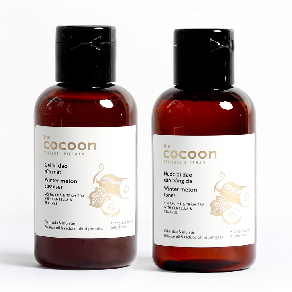 Combo Gel rửa mặt bí đao cocoon 140ml + Toner bí đao cocoon 140ml - Vegan Society