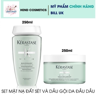 Set mặt nạ đất sét và dầu gội cho da đầu dầu kerastase