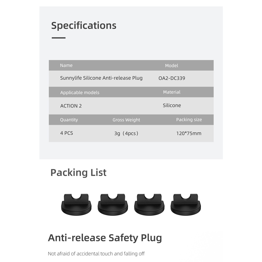 Nút Cắm Bằng Silicone Chống Rơi Chống Trầy Cho DJI Action 2