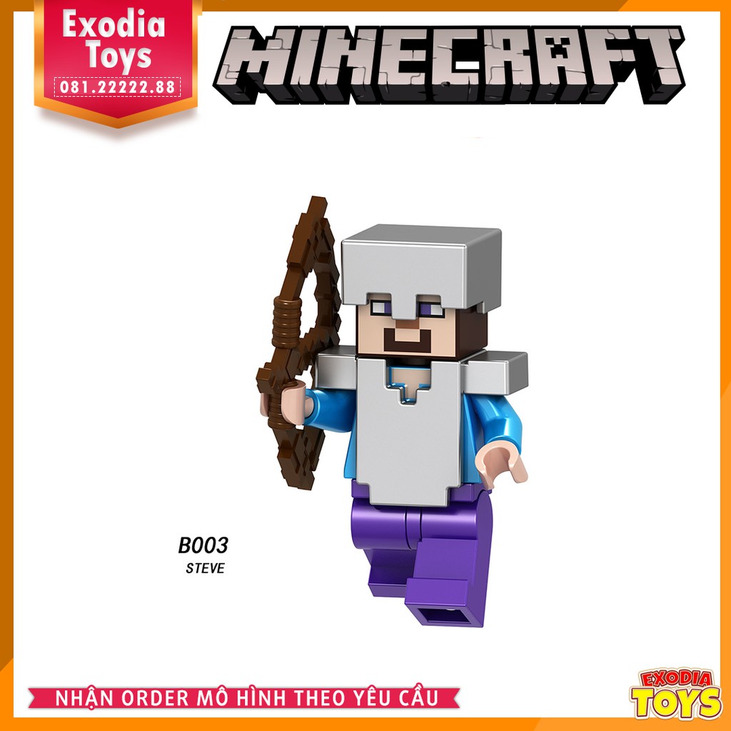 Xếp hình Minifigure nhân vật trò chơi Minecraft - Đồ Chơi Lắp Ghép Sáng Tạo - LELE B001 008