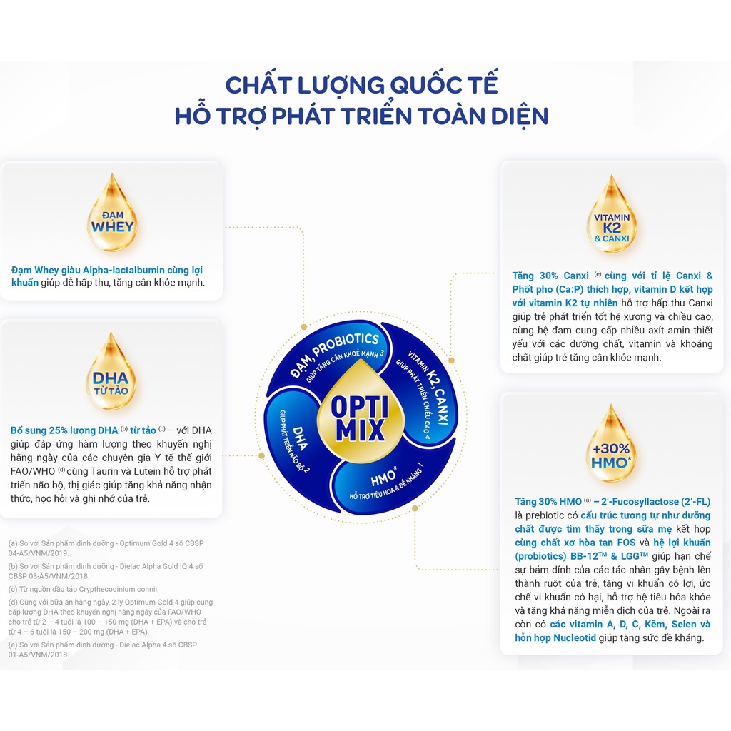 Sữa bột Optimum Gold 2 800g