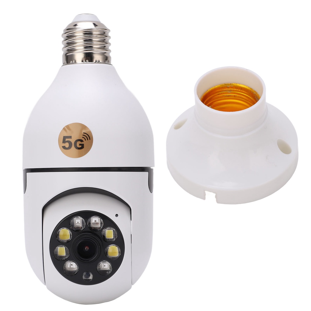 Có thể bán buôn Giá đỡ đèn Camera không dây 360 độ 2.4GHz và 5G WiFi 110‑220V 1080p bóng phát hiện chuyển động Hàng giao ngayWestvirginia058